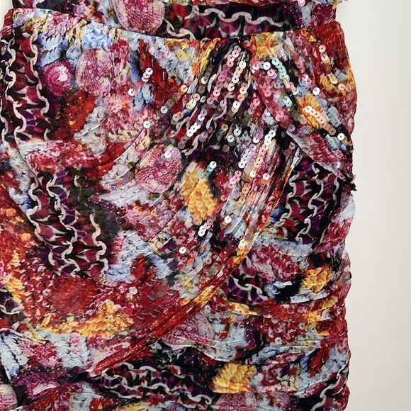 DVF Diane Von Furstenberg GARVIN EMBELLISHED Sequin Silk Strapless Dress Size 10 - Picture 11 of 13